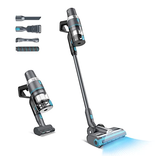 JASHEN V18 Cordless Vacuum Cleaner with Auto Mode, Lightweight Stick Vacuum Cleaner, 350W Suction, 4-in-1 Cordless Vac, for Hard Floor, Tile, Laminate, Carpet, Grey