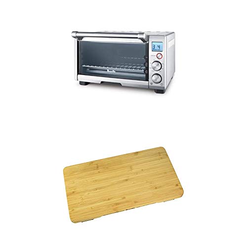 BREVILLE the Compact Smart Oven, Countertop Electric Toaster Oven BOV650XL with Breville BOV650CB Bamboo Cutting Board for use with BOV650XL Compact Smart Oven