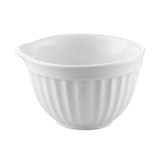 CAC China Porcelain 2 oz Round Fluted Ramekin with Pour Spout (Box of 48), 2-3/4" x 2-5/8" x 1-5/8", Super White