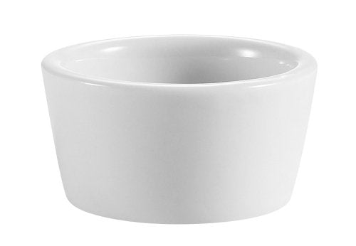 CAC China 6-Ounce Super White Porcelain Round Ramekin, 3-1/4" x 1-5/8" (Box of 36)