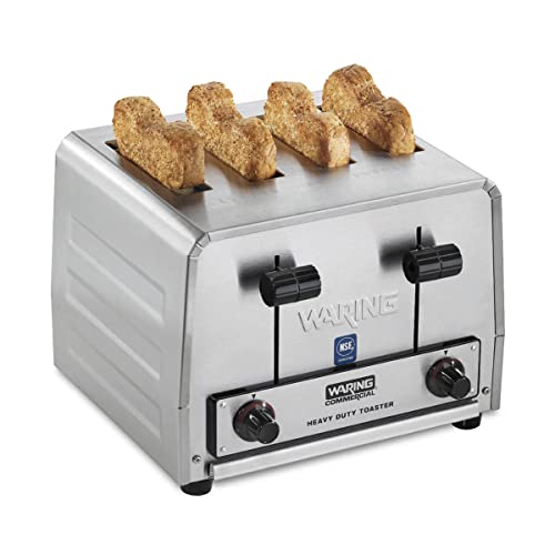 Waring Commercial WCT800 4-Slice Heavy Duty Commercial Pop-Up Toaster, 120V, 2200W5-20 Phase Plug