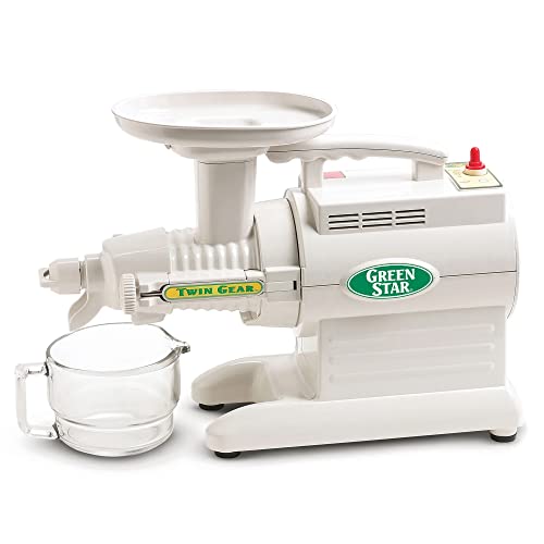 Tribest Greenstar GS-1000 Original Slow Masticating Juicer, Twin Gear Cold Press Juicer & Juice Extractor, White