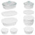 Durable Non-Porous French White 18 Piece Ceramic Made and Oven and Microwave Safe Bakeware Set with Lid by CorningWare