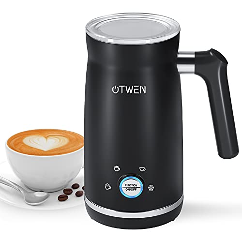 Milk Frother, Electric Milk Frother and Steamer, OTWEN Automatic Hot Cold Milk Foamer, 4 Modes Stainless Steel Quiet High Capacity Milk Warmer for Coffee, Latte, Cappuccino, Macchiato, Hot Chocolates