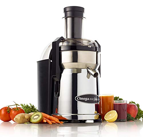 Omega Juicer MMC500C Commercial High Speed Centrifugal Extractor with Mega Mouth Wide Chute, 540-Watts, Metallic