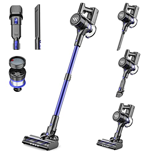 Cordless Vacuum, 23Kpa Powerful Suction Cordless Vacuum Cleaner with 250W Brushless Motor, 2 in 1 Lightweight Quiet with Detachable Battery Runtime Up to 35mins Perfect for Hardwood Carpet Pet Hair