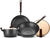 Picnic Bag Cookware Set, Household Manual Forged Cast Iron 3-Piece Non-Stick Cookware Set, Gas Stoves Induction Cooker General Purpose Traditional Cookware Set
