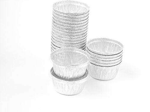 Disposable Aluminum 4 Oz Ramekins/foil Cups w/Clear Snap on Lid #1400p (250)