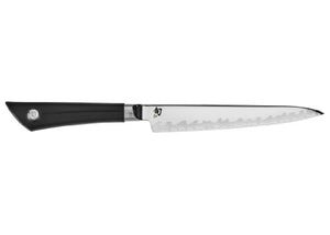 Shun Cutlery Sora 5-Piece Block Set, Kitchen Knife and Knife Block Set, Includes 6” Utility Knife, 9” Bread Knife, 7” Santoku Knife & Knife Block, Handcrafted Japanese Kitchen Knives