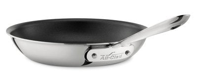 All-Clad D55110NSR1 D5 Polished 18/10 Stainless Steel 5-Ply Bonded Dishwasher Safe Nonstick Fry Pan Saute Pan Cookware, 10-Inch, Silver