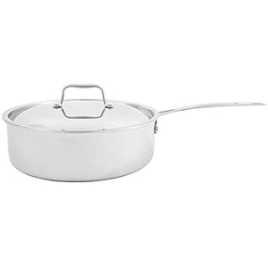 NUWAVE Commercial 5-Quart Stainless Steel Sauté Pan with Vented Lid, Tri-Ply & Heavy-Duty Construction, Premium 18/10 Stainless Steel, NSF Certified