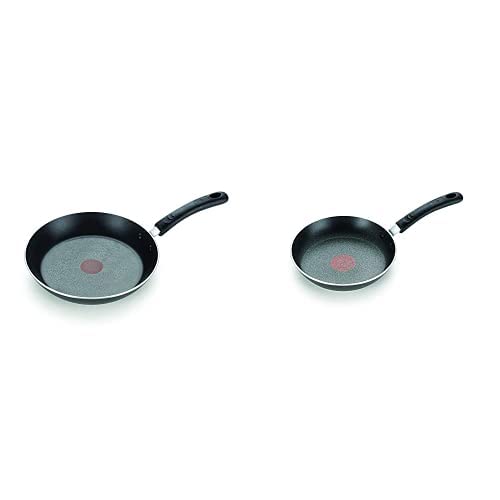 T-fal 2100086427 E93805 Professional Total Nonstick Thermo-Spot Heat Indicator Fry Pan, 10.25-Inch, Black AND T-fal E93802 Professional Total Nonstick Thermo-Spot Heat Indicator Fry Pan,Black
