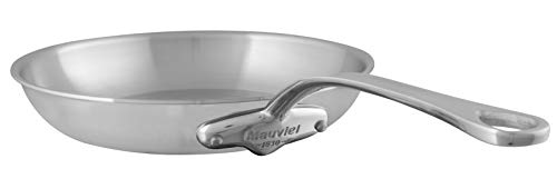 Mauviel M'Urban 20cm/8" Round Cast SS Handle Tri-Ply Fry pan, 8", Brushed Stainless Steel