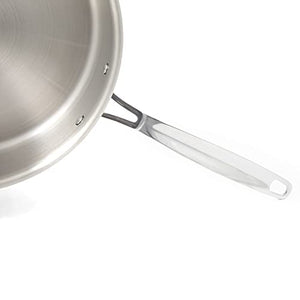 NUWAVE Commercial 5-Quart Stainless Steel Sauté Pan with Vented Lid, Tri-Ply & Heavy-Duty Construction, Premium 18/10 Stainless Steel, NSF Certified