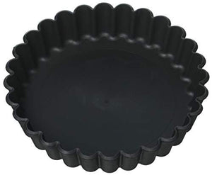 Matfer Bourgeat 345658 Exoglass Fluted Round Tartlet Mold, Black