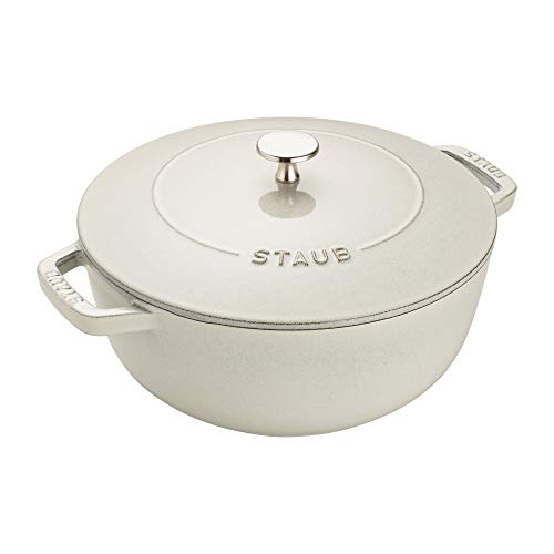 Staub Cast Iron 3.75-qt Essential French Oven - White Truffle, Made in France