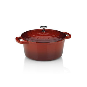 Kela Dutch Oven Enameled Cast Iron with Lid, 4 qt, Red, High Heat Retention, Calido Collection
