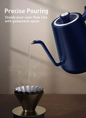 Arspic Electric Gooseneck Kettle Pour Over Kettle for Coffee and Tea with 5 Temperature Control Presets, Stainless Steel Inner and lid with Leak-proof Design, 1000W Rapid Heating and Keep Warm Function, 0.8L