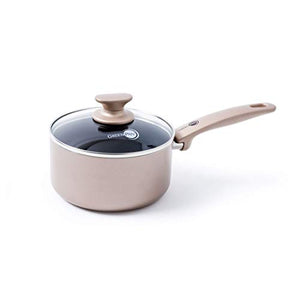 GreenPan Saucepan, Non Stick, Toxin Free Ceramic Sauce Pot - Induction & Oven Safe Cookware - 20 cm/3.1 Litre, Bronze