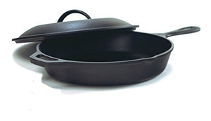 Lodge Seasoned Cast Iron Skillet with Cast Iron Lid (12 Inch) - Cast Iron Frying Pan With Lid Set.