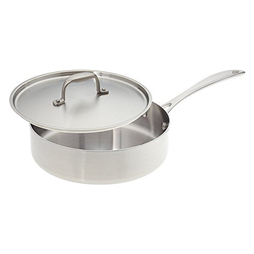 American Kitchen Cookware Tri-Ply Stainless Steel 10 Inch Covered Sauté Pan