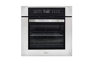 Empava 24" Electric Convection Single Wall Oven 10 Cooking Functions Deluxe 360° ROTISSERIE with Sensitive Touch Control in Stainless Steel, Silver