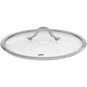 Silit Vitaliano Rosso Sauté Pan with Glass Lid Diameter 28 cm Silargan Functional Ceramic High Rim Suitable for Induction Cookers, dark red, 28 centimeters