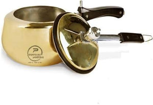 Cooker Heavy Quality Pure Brass Cooker with Tin Coating (Kalai) Inside 3 Litter Cooker (Brass)