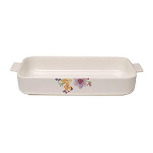 Villeroy & Boch Mariefluer Basic Rectangular Baking Dish, 13.25 x 9.5 in, White/Colorful