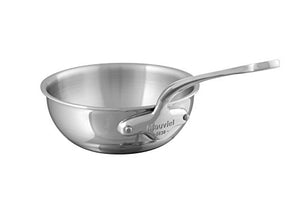 Mauviel M Cook 24CM CAST SS HDL 2.6MM Curved splayed Saute pan, 24", Stainless Steel