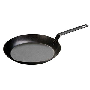 Lodge 12 Inch Seasoned Carbon Steel Skillet. Large Steel Skillet for Family Size Cooking. & Silicone Hot Handle Holders for Carbon Steel Pans, Orange