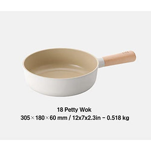 Neoflam Fika cookware set 2P Mini Set Petit Wok 17in +pot 17in Ivory