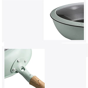 4pcs Gas Stove Induction Cooker Kitchen Non-Stick Frying Pan + Wok Cooking Cookware Set (Color : A Size : L) (Color : A, Size : S)
