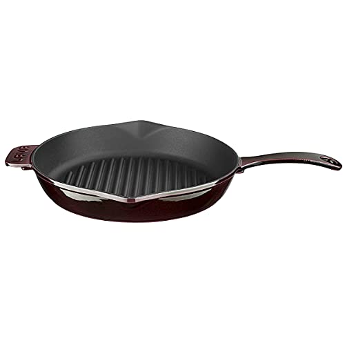 LAVA Cast Iron Round Griddle Pan Diameter, 2.3 Quart, 28 cm / 11 in, With Metal Handle, Easy to Clean, Non-Stick