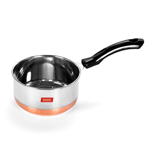 Sumeet Stainless Steel Copper Bottom Saucepan/Cookware/Container With Handle - 0.8 Liters
