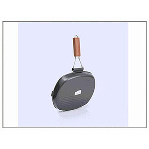 PDGJG Non-sticky Steak Frying Pan with Wooden Folding Handle Portable Square Grill Pan Kitchen Accessory (Size : 24cm)
