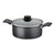 Tramontina 20261/624 Two-Handled Pot, Casserole Trim, 9.4 inches (24 cm), Aluminum, Non-Stick, Fluorine Coating, Glass Lid, Lightweight, Non-Stick, Dishwasher Safe, For Gas Stoves Only, Gray
