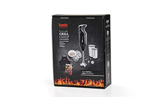 bamix Grill n Chill Immersion Hand Blender – 4 Stainless Steel Interchangeable Blades –400ml & 600 ml Beakers, Processor Attachment, Table Stand, Recipe Book, and Apron – 200 Watt with 2 Speeds