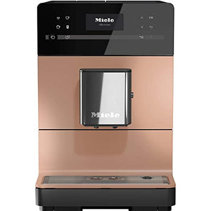 Miele CM 5510 Silence Automatic Coffee Machine in Rose Gold Pearl Finish with 33.8 oz MB-CM-G Glass Milk Container