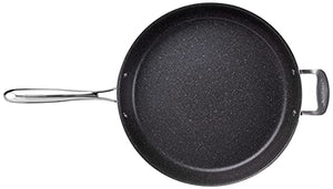 Granitestone Nonstick 14” Frying Pan with Lid Ultra Durable Mineral and Diamond Triple Coated Surface, Family Sized Open Skillet, Oven and Dishwasher Safe, Large, Black