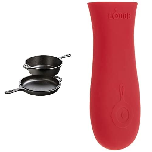 Lodge Pre-Seasoned Cast-Iron Combo Cooker and ASHH41 Silicone Hot Handle Holder Bundle