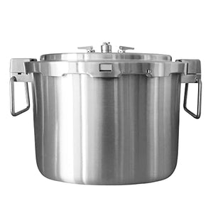 Buffalo QCP435 37-Quart Stainless Steel Pressure Cooker, Commercial large pressure cooker, large pressure canner, large kitchen appliance, steam rack included, optional pressure gauge, removable parts easy to clean