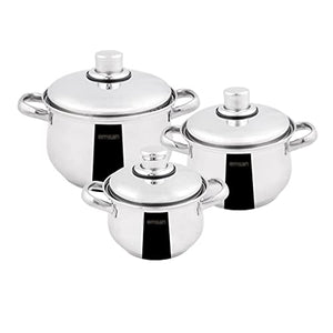 Cook 6 Piece Stainless Steel Cookware Set with Induction Base with Glass Lid Kitchen Cookware (Color : A, Size : See Description) (A See Description) (A See Description)