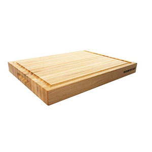 Large Wood Cutting Board from North American Maple - A Reversible Butcher Block that Comes with Juice Groove for Cutting Meat and Juicy Veggies Easily - Large Chopping Board - Maple - 20x16x1.5 inches