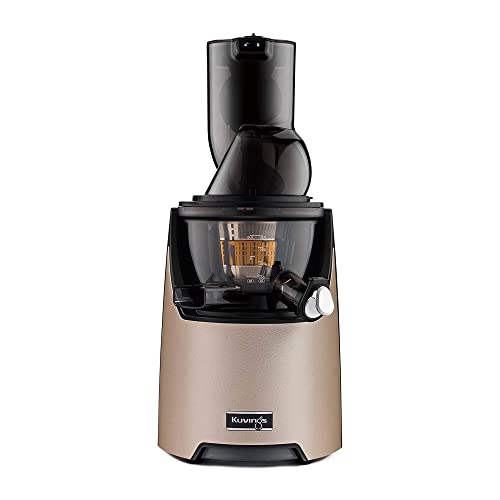 Kuvings Whole Slow Juicer EVO820CG Higher Nutrients and Vitamins, BPA-Free Components, Easy to Clean, Ultra Efficient 240W, 50RPMs, Includes Smoothie and Blank Strainer-Champagne, Gold
