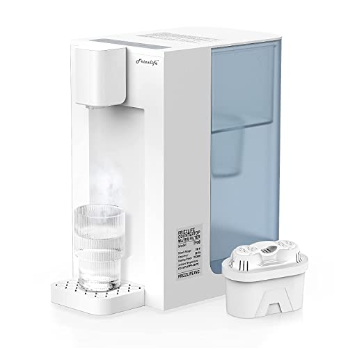 FRIZZLIFE T900 Countertop Water Filtration System, Instant Hot Water Filter Dispenser, 4 Temperatures, Large Capacity, High Temp Safety Lock, Zero Installation, UL Standard Tested, 1 Filter Included