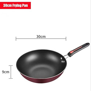 LEPSJGC 3 pcs Kitchen Cookware Set Flat Bottom Frying Pan Saucepan and Soup Pot Kit Multifunction Utensil Sets with Lids
