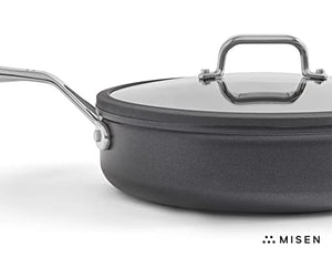 Misen 3 QT Nonstick Sauté Pan with Lid - Deep Frying Pan - Large Nonstick Frying Pan