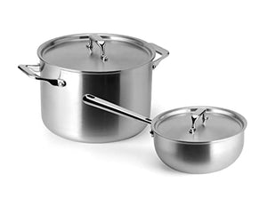 Misen Stainless Steel Pots and Pans Set - Stainless Steel Cookware Set - 9 Piece Essential Kitchen Cookware Sets