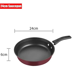 LEPSJGC 3 pcs Kitchen Cookware Set Flat Bottom Frying Pan Saucepan and Soup Pot Kit Multifunction Utensil Sets with Lids